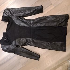 Womens leather and suede skirt